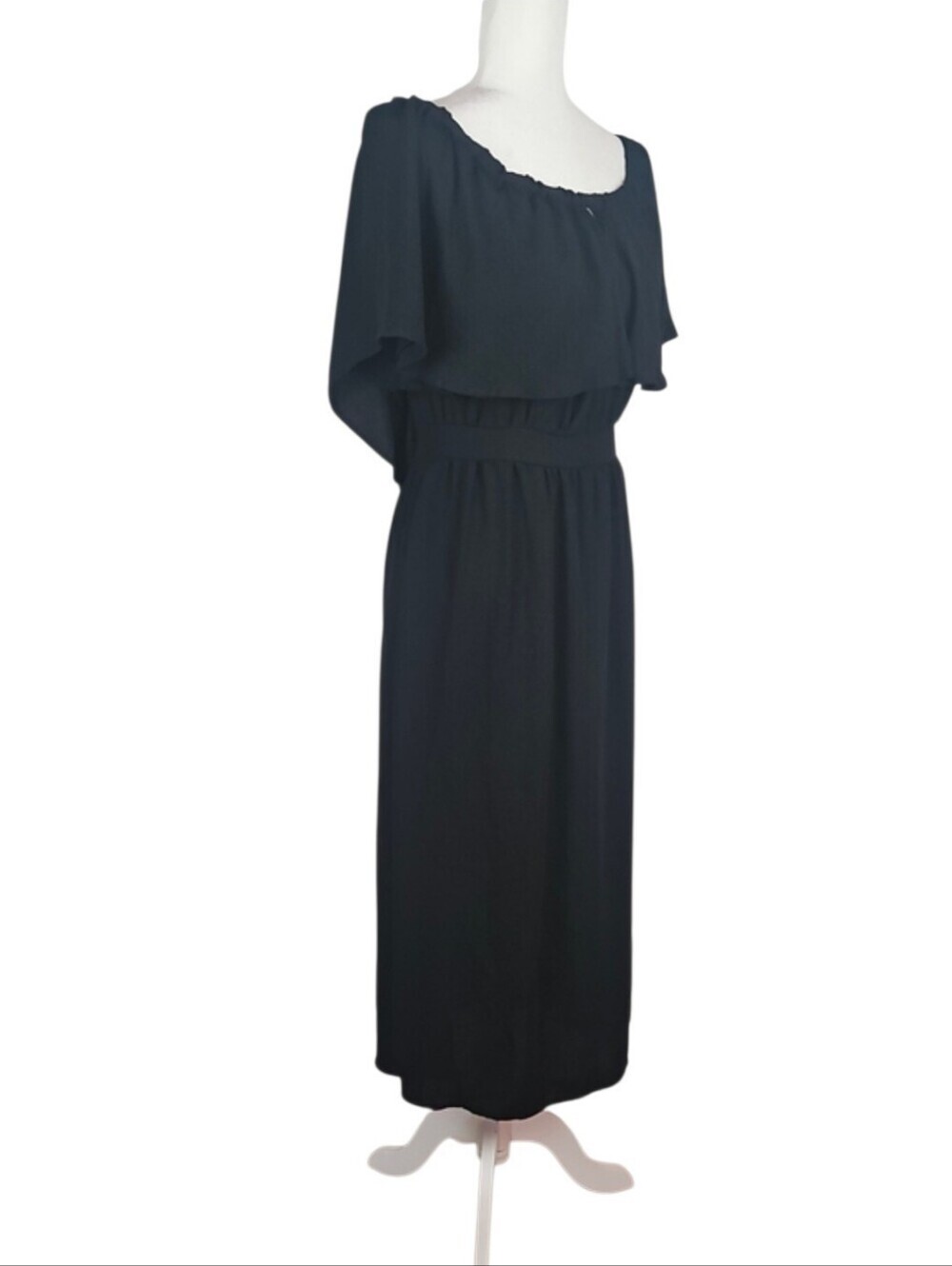 dRA Los Angeles Off-the-Shoulder Ruffle Dress Black Romantic Whimsigoth Goth M - Picture 5 of 8